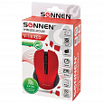 Мышь беспроводная с бесшумным кликом SONNEN V18, USB, 800/1200/1600 dpi, 4 кнопки, красная, 513516 - 11