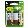 Батарейки GP Super, D (LR20, 13А), алкалиновые, КОМПЛЕКТ 2 шт., блистер, 13A-2CR2 - 10