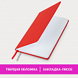 Блокнот А5 138x213 мм, BRAUBERG "Basic", под кожу, 80 л., клетка, красный, 116228 - 9