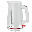 Чайник BOSCH TWK3M121, 1,7л, 2400Вт, закрытый нагревательный элемент, пластик, белый - 1