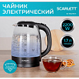 Чайник SCARLETT SC-EK27G11, 1,7 л, 2200 Вт, закрытый нагревательный элемент, стекло, черный - 8