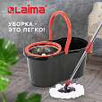 Комплект для уборки: швабра, ведро 7 л/5 л с отжимом центрифуга, 2 насадки, черный, LAIMA, 607487 - 21