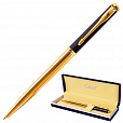 Ручка подарочная шариковая GALANT "ARROW GOLD", корпус черный/золотистый, детали золотистые, узел 0,7 мм, синяя, 143523 - 1