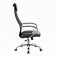 Кресло офисное BRABIX PREMIUM "Stalker EX-608 CH", хром, ткань-сетка/кожзам, черное, 532091 - 9