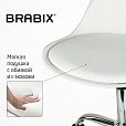 Кресло стул BRABIX "Eames MG-310 CH", хром, пластик белый, экокожа белая, 532923 - 11