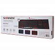 Клавиатура проводная SONNEN KB-7010, USB, 104 клавиши, LED-подсветка, черная, 512653 - 8
