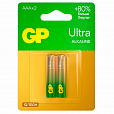 Батарейки КОМПЛЕКТ 2 шт., GP Ultra G-Tech, AAA (LR03, 24А), алкалиновые, мизинчиковые, 24AUA21-2CRSBC2 - 1
