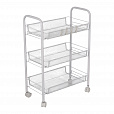 Этажерка (тележка) BOOMHOUSE (БУМХАУС) RC-003 3 яруса, на колесах, В62,5хШ42,5хГ25,5 см, металл, белая, 701456 - 1