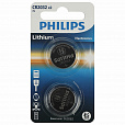 Батарейки литиевые PHILIPS Lithium CR2032 "таблетки, дисковые, кнопочные" КОМПЛЕКТ 2 шт., блистер, Б0062716 - 1