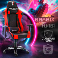 Кресло компьютерное BRABIX "Hunter GM-130", две подушки, экокожа, черное/красное, 532797 - 17