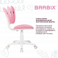 Кресло детское BRABIX "Joy MG-204W", без подлокотников, пластик белый, ткань TW, розовое, 533011 - 12