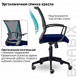 Кресло BRABIX "Wings MG-309", пластик черный, сетка, черное/синее, 532013 - 9