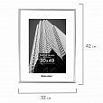 Рамка 30х40 см небьющаяся, багет 12 мм, пластик, BRAUBERG "Original", серебристая, 391232 - 6