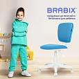 Кресло детское BRABIX "Joy MG-204W", без подлокотников, пластик белый, ткань TW, голубое, 533012 - 14