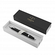 Ручка шариковая PARKER "IM Core Black Lacquer CT", черный глянцевый лак, детали хром, синяя, 1931665 - 2