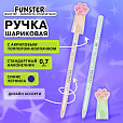 Ручка с акриловым топпером шариковая FUNSTER "KITTY PAW", СИНЯЯ, ассорти, пишущий узел 0,7 мм, линия письма 0,35 мм, 144374 - 4