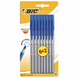 Ручки шариковые с грипом BIC "Round Stic Exact", НАБОР 6+2 шт., СИНИЕ, линия письма 0,28 мм, блистер, 932862 - 1