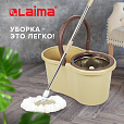 Комплект для уборки: швабра, ведро 7 л/5 л с отжимом центрифуга, 2 насадки, бежевый, LAIMA, 607488 - 17