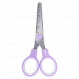 Ножницы BRAUBERG KIDS 130 мм, ручки лавандовые, закругленные лезвия с линейкой, 274061 - 2
