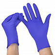 Перчатки нитриловые смотровые SFM Supersoft N135, 100 пар (200 шт.), размер M (средний), фиолетовые - 4