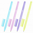 Ручка шариковая BRAUBERG SOFT TOUCH STICK "PASTEL" СИНЯЯ, мягкое покрытие, корпус ассорти, узел 0,7 мм, 143698 - 1