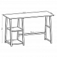 Стол на металлокаркасе BRABIX "LOFT CD-006", 1200х500х730 мм, 2 полки, цвет морёный дуб, 641224 - 4