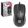 Мышь проводная DEFENDER Optimum MB-160, USB, 2 кнопки + 1 колесо-кнопка, оптическая, черная, 52160 - 1