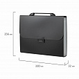 Папка-портфель пластиковая BRAUBERG "Energy" А4 (330х256х32 мм), 7 отделений, черная, 221204 - 7