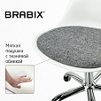 Кресло стул BRABIX "Eames MG-310 CH", хром, пластик белый, ткань серая, 532924 - 11