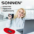 Коврик для мыши с подушкой под запястье SONNEN, полиуретан + лайкра, 250х220х20 мм, красный, 513301 - 11