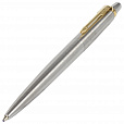 Ручка шариковая PARKER "Jotter Core Stainless Steel GT", корпус серебро, позолота, синяя, 1953182 - 3
