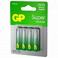 Батарейки КОМПЛЕКТ 4 шт., GP Super, AA (LR6, 15А), алкалиновые, пальчиковые, блистер - 2