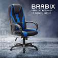 Кресло компьютерное BRABIX PREMIUM "Rapid GM-102", экокожа/ткань, черное/синее, 532106 - 12