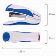 Степлер №24/6, 26/6 BRAUBERG "JET PRO", до 25 листов, эргономичный, бело-синий, 228584 - 4