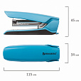 Степлер №24/6, 26/6 BRAUBERG "ULTRA", до 30 листов, с антистеплером, голубой, 228757 - 4