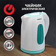 Чайник SONNEN KT-2016, 2 л, 2200 Вт, закрытый нагревательный элемент, пластик, белый/голубой, 453417 - 8
