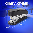 Степлер №24/6, 26/6 МИНИ BRAUBERG "Standard", до 25 листов, с антистеплером, черный, 226849 - 9