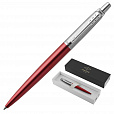 Ручка шариковая PARKER "Jotter Core Kensington Red CT", корпус красный, детали хром, синяя, 1953187 - 1