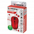 Мышь беспроводная SONNEN V-111, USB, 800/1200/1600 dpi, 4 кнопки, оптическая, красная, 513520 - 11