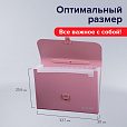 Папка-портфель пластиковая BRAUBERG А4 (327х254х30 мм), 13 отделений, розовая, 221441 - 5