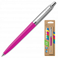Ручка шариковая PARKER "Jotter Orig Magenta", корпус розовый, нержавеющая сталь, блистер, синяя, 2075996 - 1
