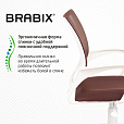 Кресло BRABIX "Fly MG-396W", с подлокотниками, пластик белый, сетка, коричневое, 532398, MG-396W_532398 - 10