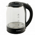 Чайник SCARLETT SC-EK27G90, 1,7 л, 1800 Вт, закрытый нагревательный элемент, стекло, черный - 4