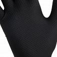 Перчатки нитриловые сверхпрочные с текстурой SFM MEGA TEX BLACK 25 пар (50 штук), размер L (большой) - 7