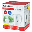 Чайник SONNEN KT-1758, 1,7 л, 2200 Вт, закрытый нагревательный элемент, пластик, белый, 453415 - 7