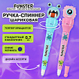 Ручка-спиннер с топпером шариковая FUNSTER "MONSTERS", СИНЯЯ, ассорти, пишущий узел 0,7 мм, линия письма 0,35 мм, 144381 - 4