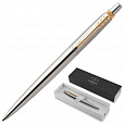 Ручка шариковая PARKER "Jotter Core Stainless Steel GT", корпус серебро, позолота, синяя, 1953182 - 8