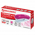 Степлер №10 BRAUBERG "Original", до 12 листов, с антистеплером, розовый, 227767 - 2