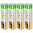 Батарейки КОМПЛЕКТ 4 шт. GP Super G-Tech AA (LR06, 15А), алкалиновые, пальчиковые, в пленке, 15AA21RA, 15ARS-2SB4 - 12
