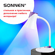 Настольная лампа-светильник SONNEN OU-607, на подставке, цоколь Е27, белый/фиолетовый, 236682 - 10